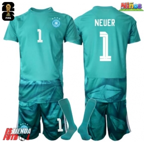 Alemania Manuel Neuer #1 Portero Primera Equipación Niños Mundial 2026 Manga Corta (+ Pantalones cortos)